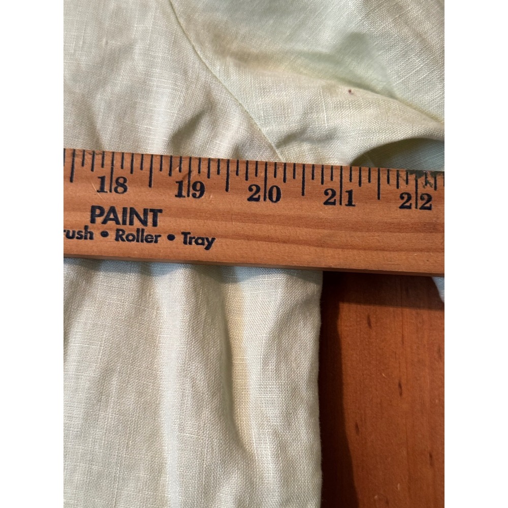 Edward 100% Irish Linen Button Up Shirt Pale Lime Green Sheer Hem XL - Picture 5 of 8